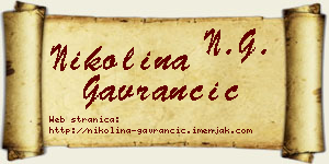 Nikolina Gavrančić vizit kartica